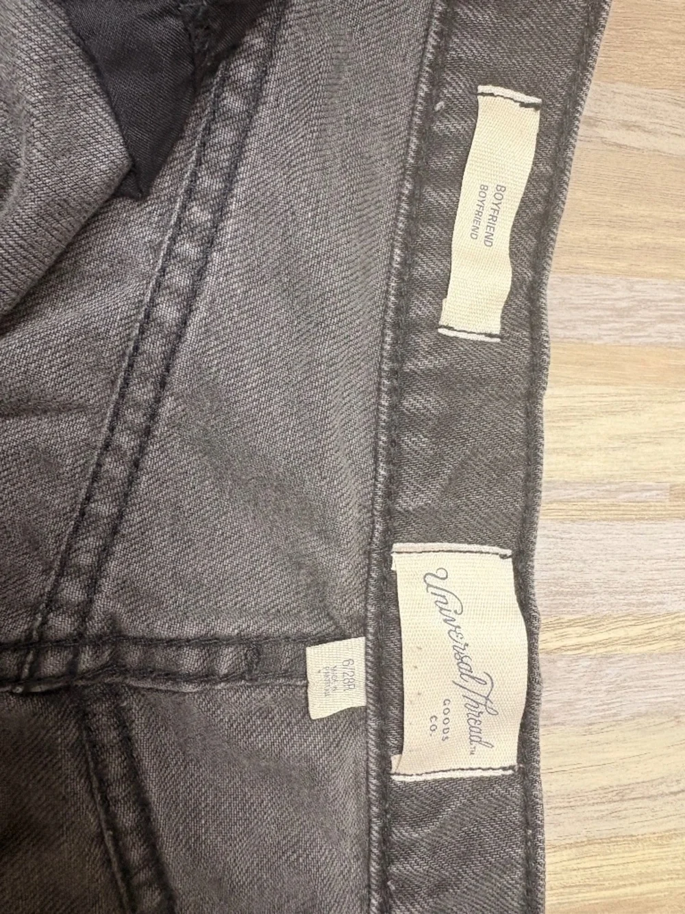 Black denim shorts